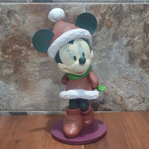 Disney Santa Minnie Mouse Christmas Garden Statue Big Figurine 2006 16 Inches Ta
